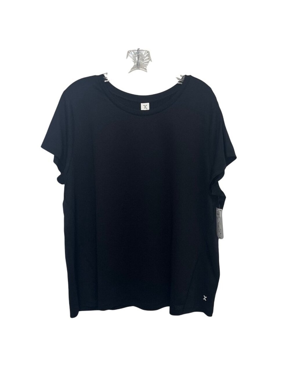 Xersion QuickDri Short Sleeve Tshirt Womens 0X Black New Activewear Mesh Workout